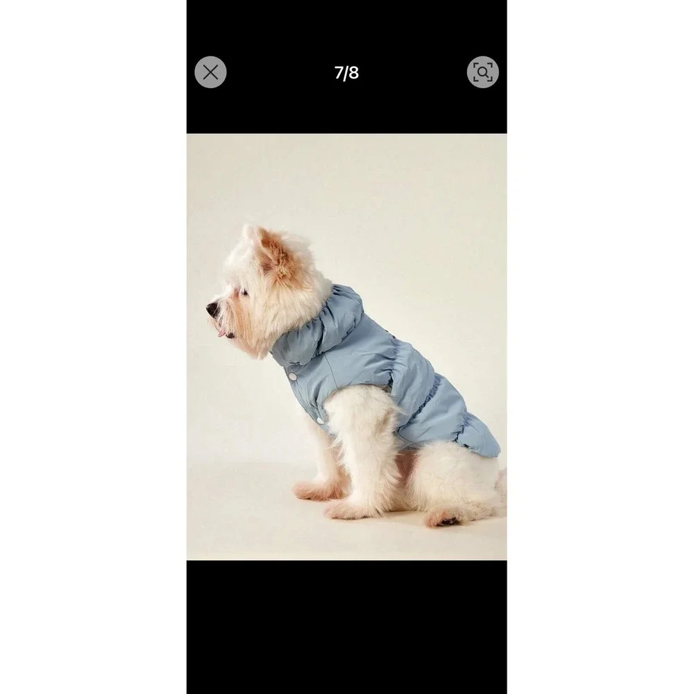 Dog Gray Puffer Vest Coat Large (Approx. 15 Lb Dog)‎